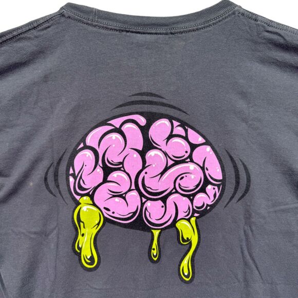 RARE Kid Robot X Dirty Donny Gray Brain Eyes Streetwear T-Shirt Men's L - Picture 4 of 8